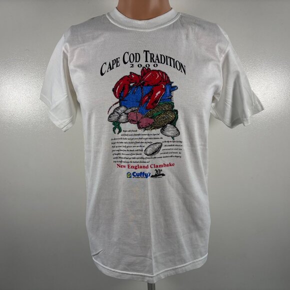 Vintage New England Clambake T Shirt Youth Size XL White Cape Cod Tradition Y2K - Picture 2 of 4
